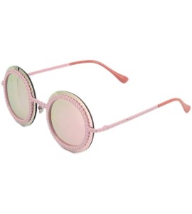 Square Womens Oversized Pearl Rhinestone Sunglasses Stylish Design Eyewear - Pink Reflect1518 - CN18R37CYD0 $25.01