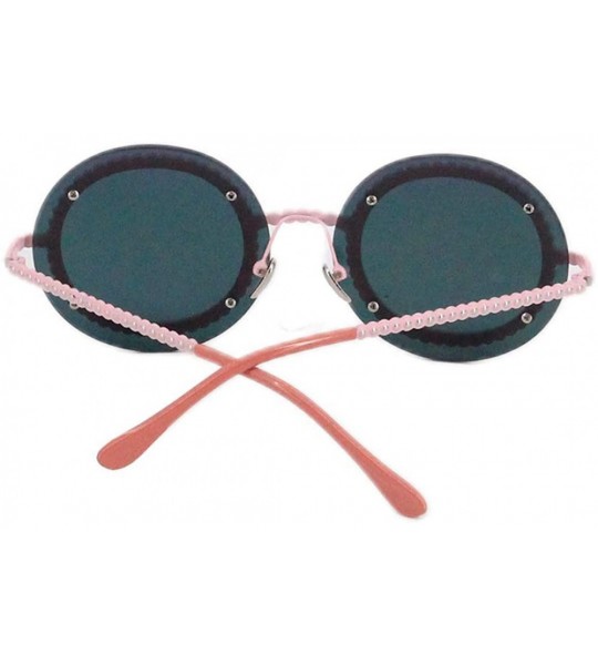 Square Womens Oversized Pearl Rhinestone Sunglasses Stylish Design Eyewear - Pink Reflect1518 - CN18R37CYD0 $25.01