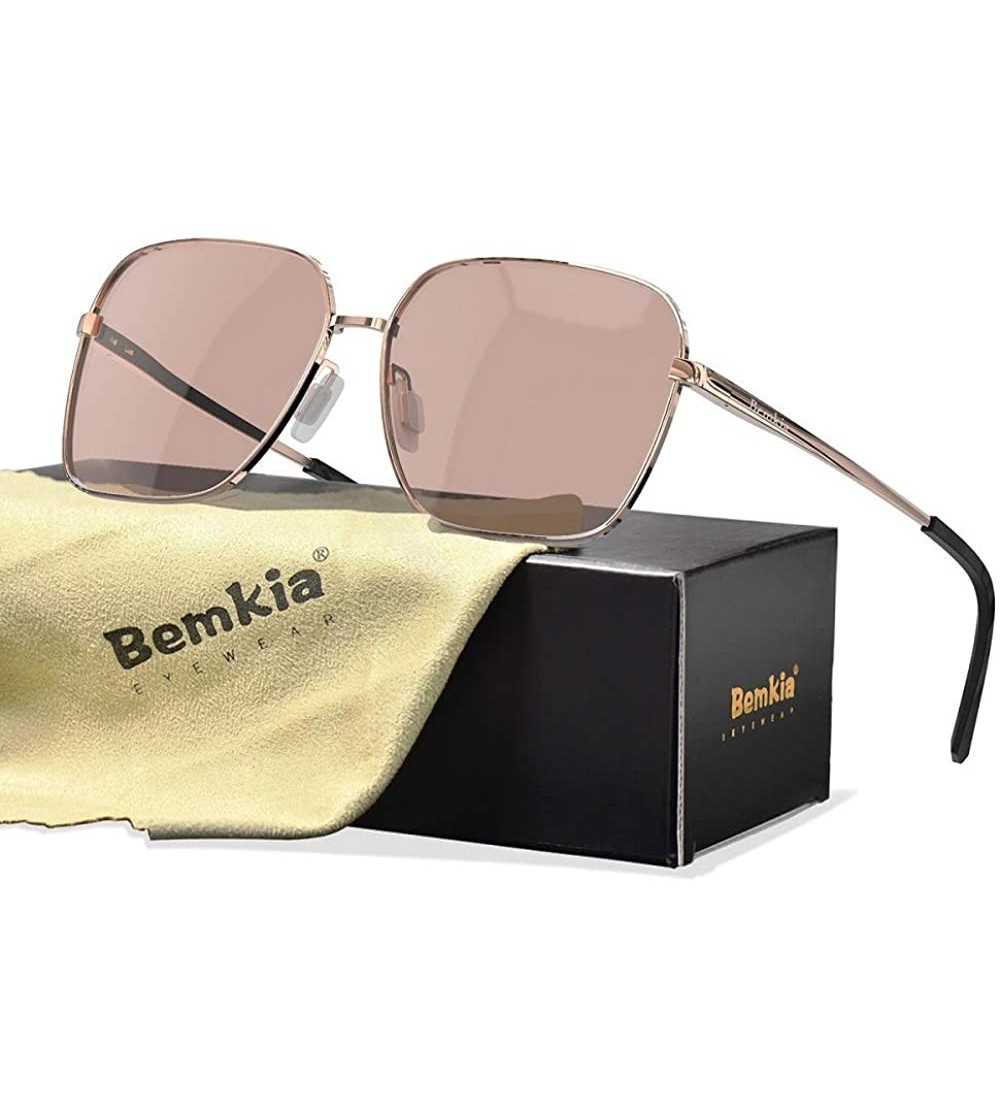 Semi-rimless Sunglasses Men Women Rectangular Polarized Metal Frame with Spring Hinges UV400 Protection 62MM - C518A8I4W3C $2...