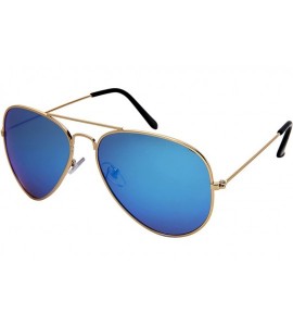 Aviator Classic Aviator Sunglasses Polarized Lens 25095A - 25095a-gold Frame/Blue-white Mirrored Lens - CL18DY9RW8Z $18.89