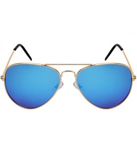 Aviator Classic Aviator Sunglasses Polarized Lens 25095A - 25095a-gold Frame/Blue-white Mirrored Lens - CL18DY9RW8Z $18.89