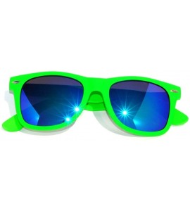 Wayfarer Vintage Retro Classic Mirror Reflective Lens Style Sunglasses (Green Frame) - CH11D2NAVPH $18.50