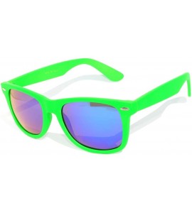 Wayfarer Vintage Retro Classic Mirror Reflective Lens Style Sunglasses (Green Frame) - CH11D2NAVPH $18.50