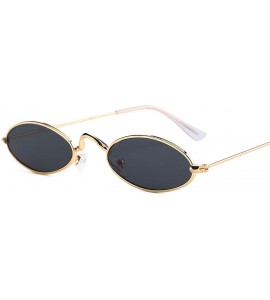 Oval Classic Metal Small Glasses Designer Brand Trend Sunglasses Women Sexy Adult Eyeglasses - Gold-red - C2197A3ETTL $29.25