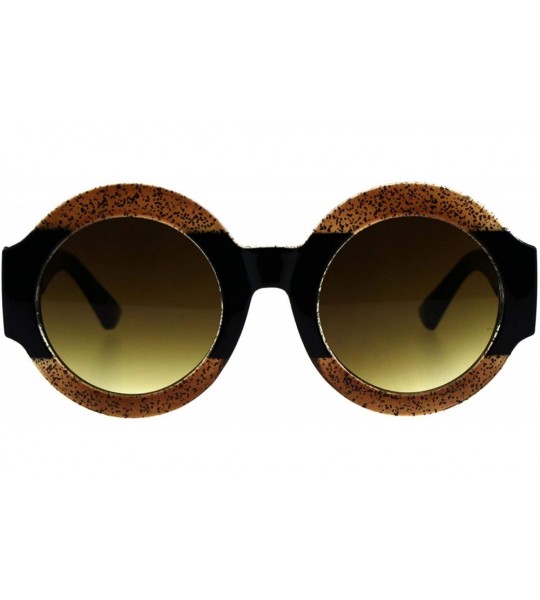 Round Thick Round Circle Frame Sunglasses Womens Stylish Chic Shades UV 400 - Brown Black Brown - C118NUUR5C7 $19.04