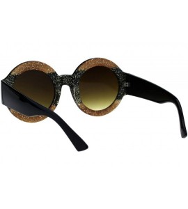 Round Thick Round Circle Frame Sunglasses Womens Stylish Chic Shades UV 400 - Brown Black Brown - C118NUUR5C7 $19.04