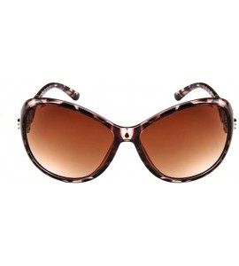 Butterfly Womens Retro Round Sunglasses Vintage Classic Butterfly Designer Style Summer Fashion Glasses - Leopard - C1196O9EZ...