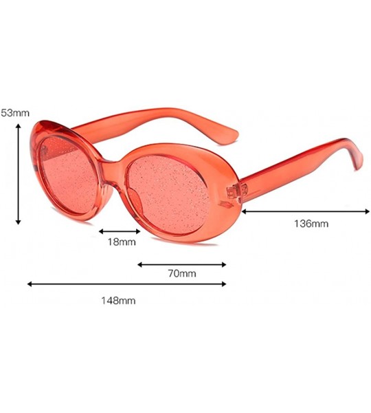 Oval Clear Transparent Sunglasses Women Candy Color Big Oval Frame Sun Glasses Female - Pink - C418DTOTD5L $19.02