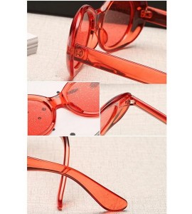 Oval Clear Transparent Sunglasses Women Candy Color Big Oval Frame Sun Glasses Female - Pink - C418DTOTD5L $19.02