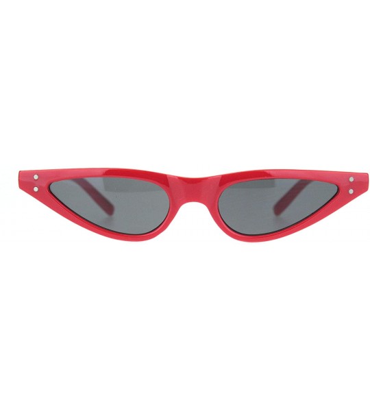 Cat Eye Womens Mod Narrow Triangle Plastic Cat Eye Goth Sunglasses - Red Black - CN18N607O9C $19.41