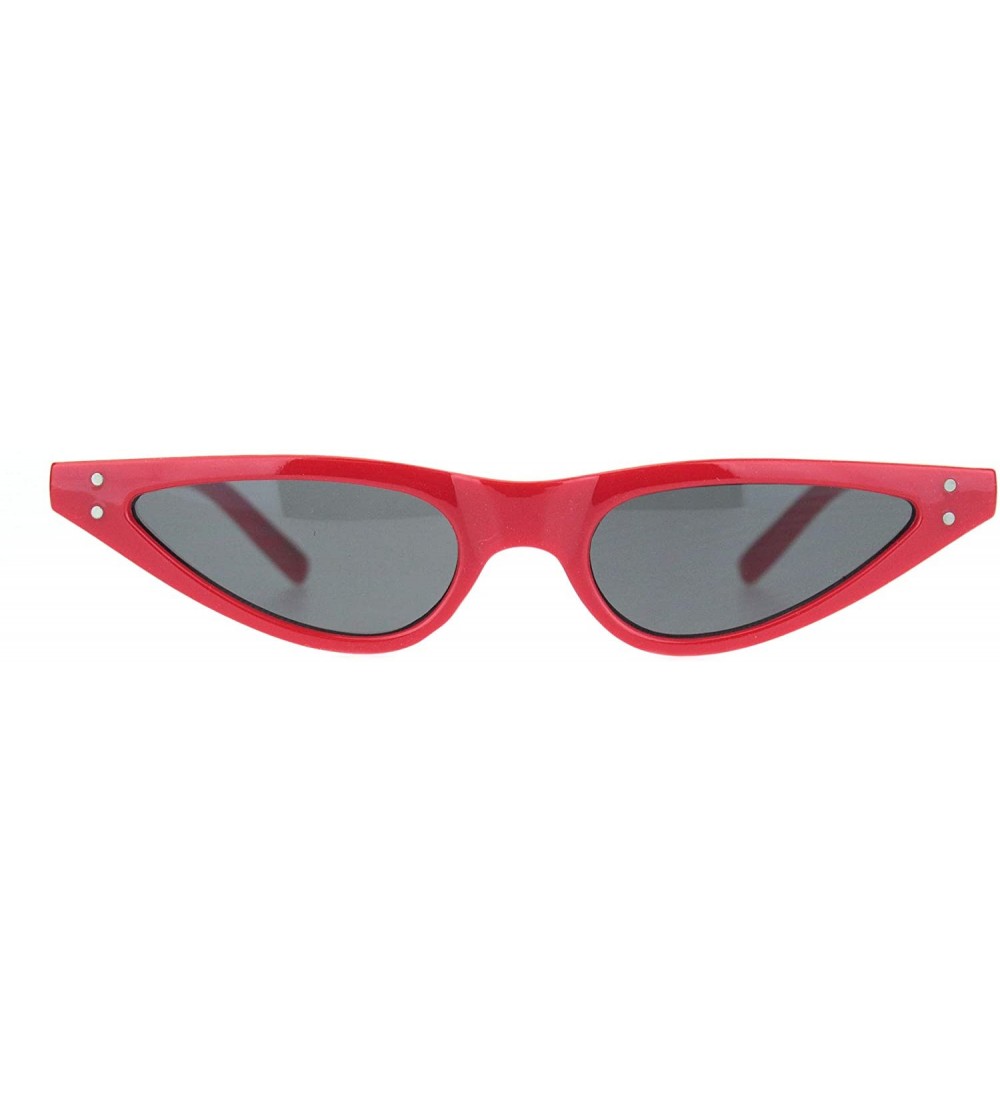 Cat Eye Womens Mod Narrow Triangle Plastic Cat Eye Goth Sunglasses - Red Black - CN18N607O9C $19.41