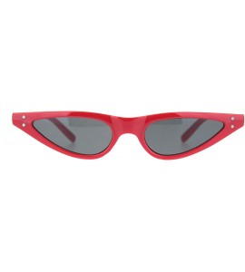 Cat Eye Womens Mod Narrow Triangle Plastic Cat Eye Goth Sunglasses - Red Black - CN18N607O9C $19.41