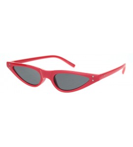 Cat Eye Womens Mod Narrow Triangle Plastic Cat Eye Goth Sunglasses - Red Black - CN18N607O9C $19.41