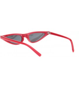 Cat Eye Womens Mod Narrow Triangle Plastic Cat Eye Goth Sunglasses - Red Black - CN18N607O9C $19.41