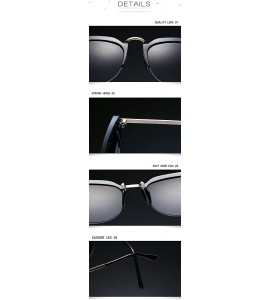 Rimless Transparent Half Frame Women Men Cat Sunglasses Brand Designer UV400 Oversized - Leopard Frame - CA188GAS09Z $23.55