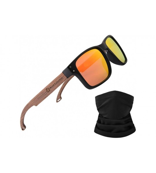 Wayfarer Sunglasses For Men With Polarized Lens Handmade Bamboo Sunglasses For Men&Women - D Walnut Orange - CV18W3D038Z $34.74