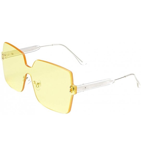 Oversized Sunglasses for Women Cat Eye Vintage Sunglasses Oversized Glasses Eyewear Goggles Retro Rimless Sunglasses - D - CV...