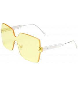 Oversized Sunglasses for Women Cat Eye Vintage Sunglasses Oversized Glasses Eyewear Goggles Retro Rimless Sunglasses - D - CV...