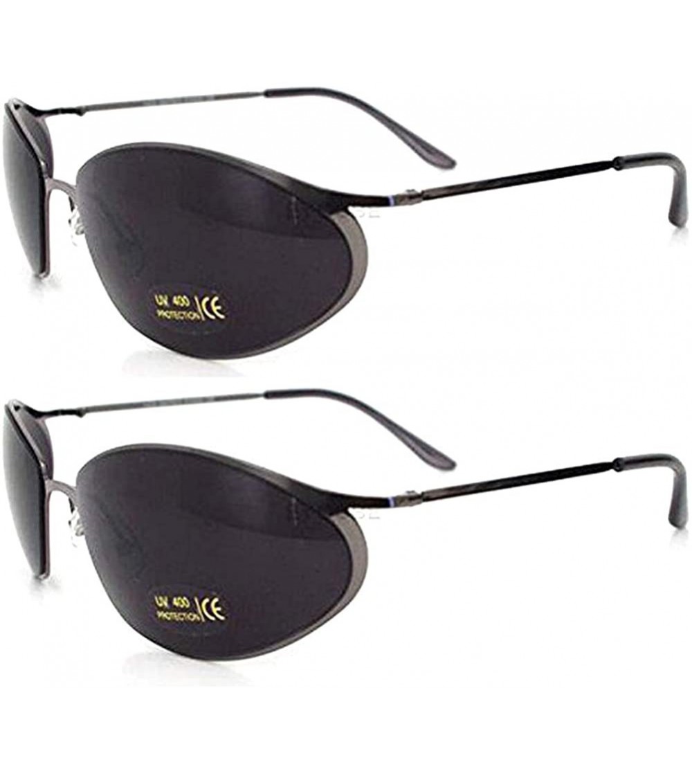 Round 2 Pack or 1 Pack Matrix NEO Metal Wire Frame Glasses Movie Inspired Sunglasses - 2 Pack - CR18MD9NNUH $57.87