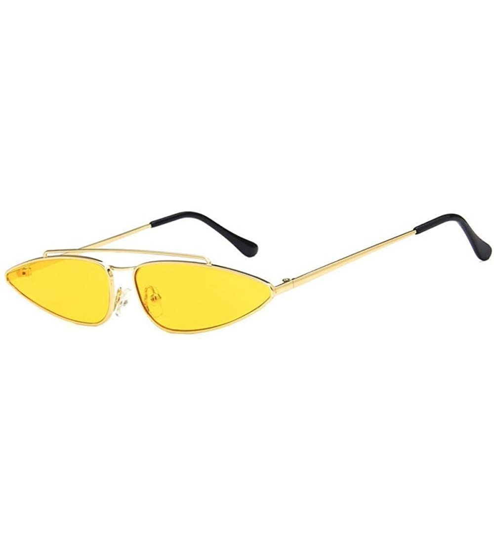 Oversized Sunglasses Fashion Metal Small Frame Teardrop Shaped Cat Eye UV400 Mirror Sun 3 - 5 - CB18YR2CKW4 $18.89