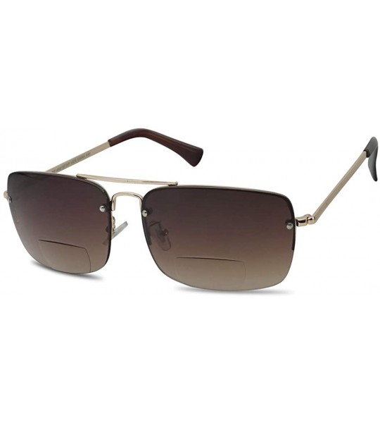 Rectangular Classic Square Aviator Bifocal Sun Reading LIghtweight Sports Sunglasses for Men and Women - CW18TY6HGHD $28.93