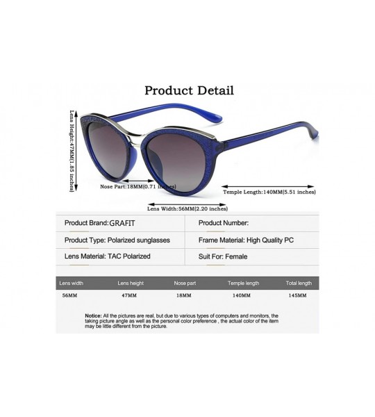 Cat Eye Cat-Eye Shades Classic Polarized Sunglasses Ultra Thin 100% UV Protection 400 for Women & Girls - Blue - CC18WN6I700 ...