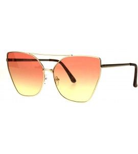 Cat Eye Womens Color Oceanic Gradient Metal Cat Eye Gothic Sunglasses - Gold Orange Yellow - C0183668CIE $23.37