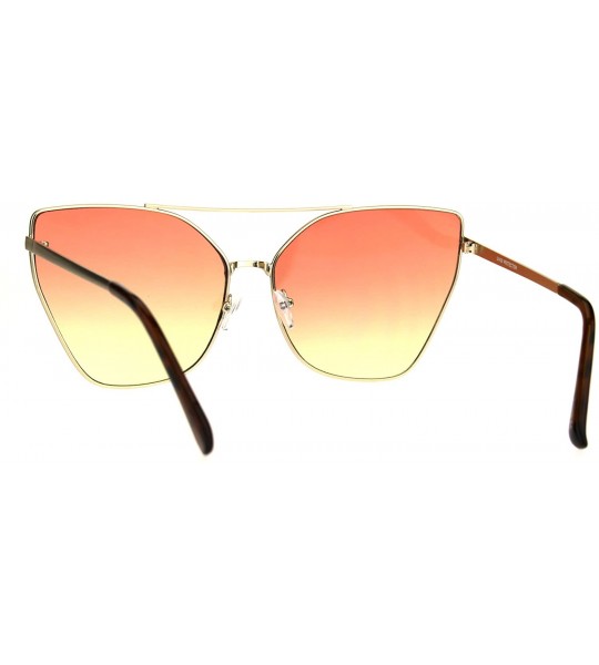 Cat Eye Womens Color Oceanic Gradient Metal Cat Eye Gothic Sunglasses - Gold Orange Yellow - C0183668CIE $23.37