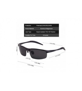 Sport Polarized Sunglasses Aluminum Magnesium Rectangular - CC18HQ8XY7Y $36.08