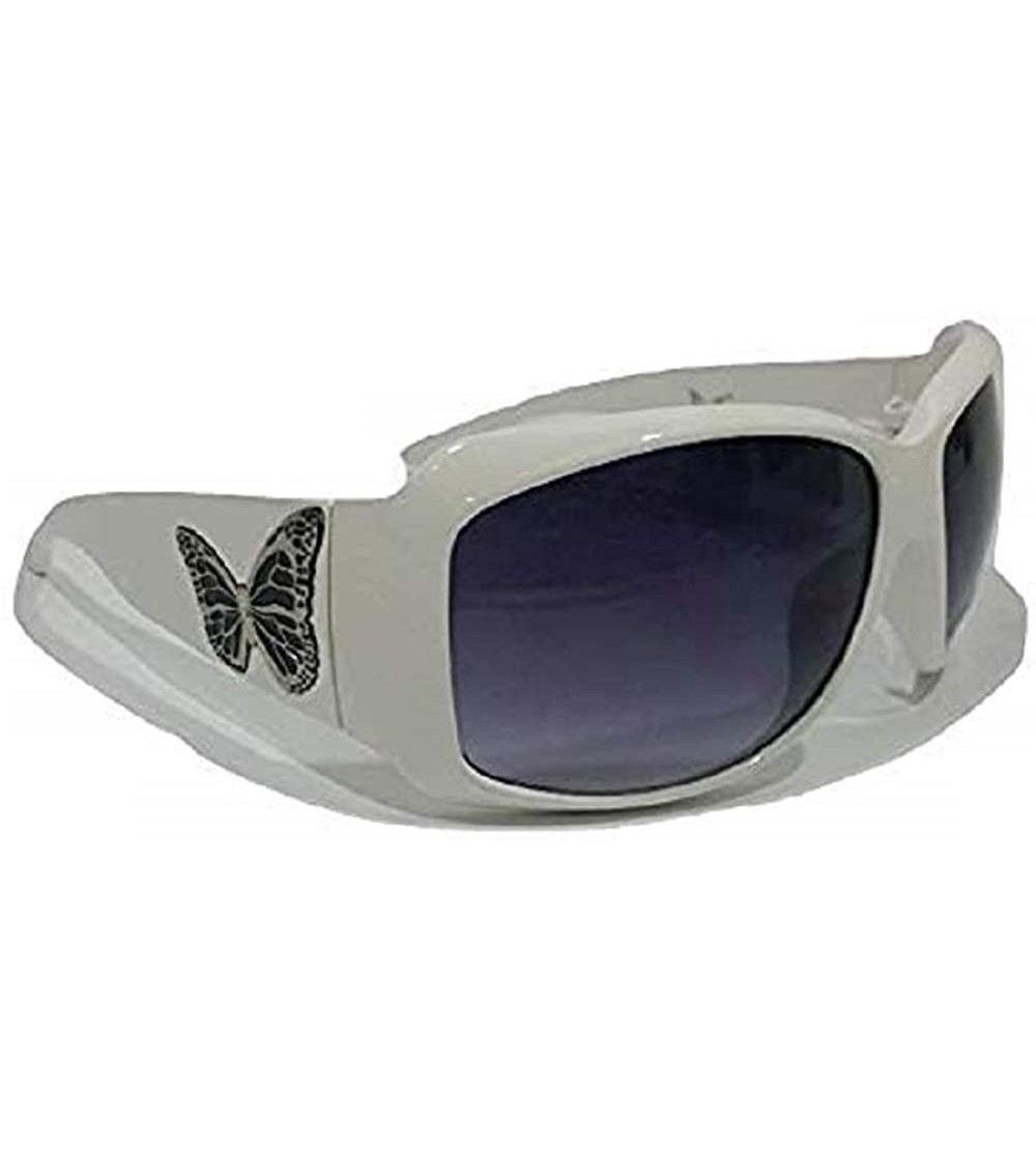 Butterfly Butterfly Womens Fashion Ladies Sunglasses - White - CN18IMU3O9N $22.52