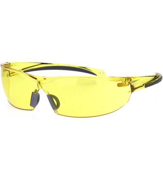 Rectangular ANSI Z87.1 Warp Around Mens Shatterproof Safety Glasses U6 S Yellow Lens - CP18I638X8E $24.57