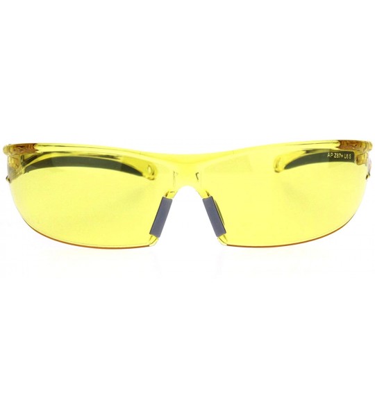 Rectangular ANSI Z87.1 Warp Around Mens Shatterproof Safety Glasses U6 S Yellow Lens - CP18I638X8E $24.57