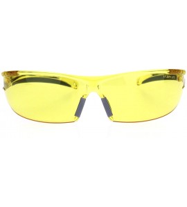 Rectangular ANSI Z87.1 Warp Around Mens Shatterproof Safety Glasses U6 S Yellow Lens - CP18I638X8E $24.57