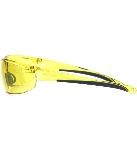 Rectangular ANSI Z87.1 Warp Around Mens Shatterproof Safety Glasses U6 S Yellow Lens - CP18I638X8E $24.57