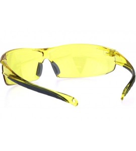 Rectangular ANSI Z87.1 Warp Around Mens Shatterproof Safety Glasses U6 S Yellow Lens - CP18I638X8E $24.57