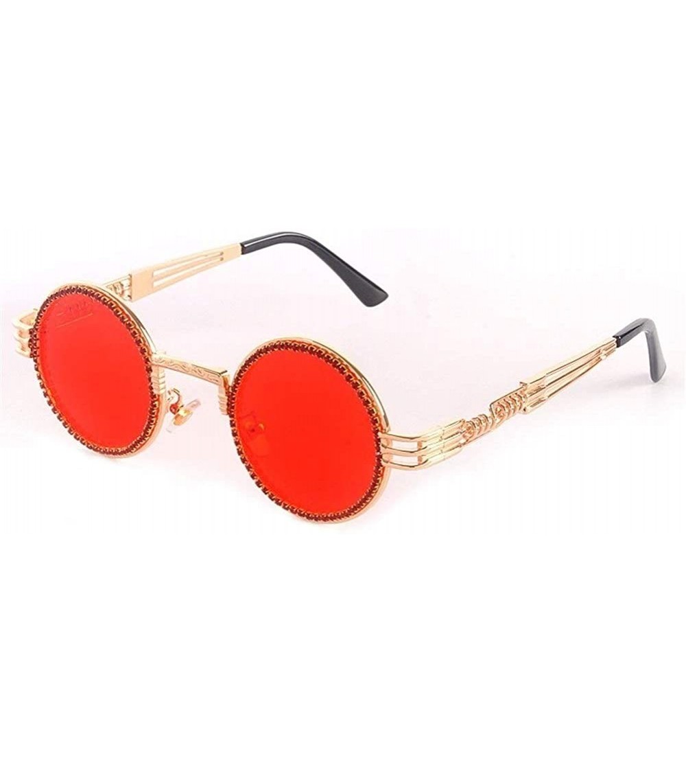 Square 2020 Vintage Round Diamond Sunglasses Women Luxury Red Black Clear Lens Rhinestone Eyeglasses UV400 - 2 - CB198G6R37O ...
