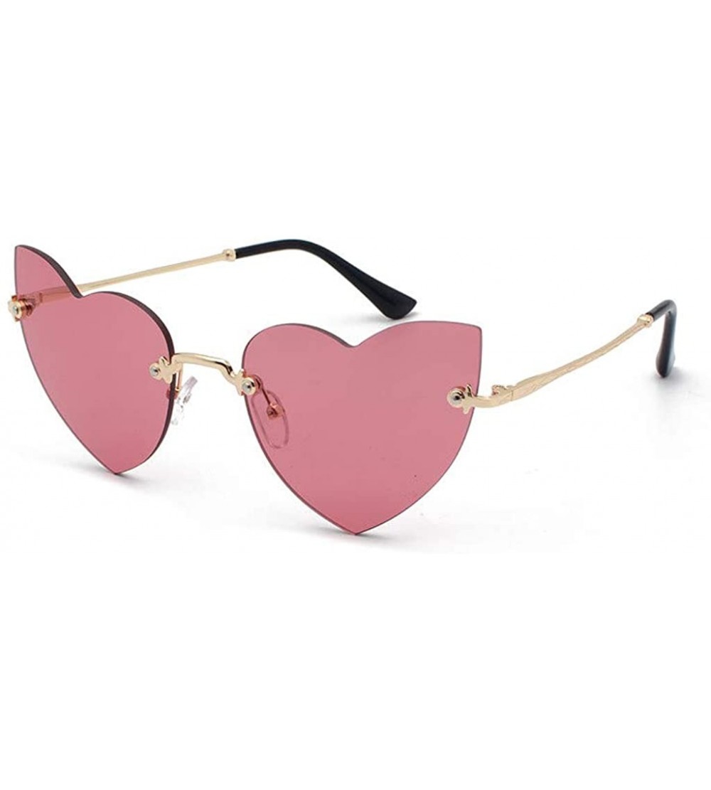 Round Polarized Protection Sunglasses Rimless Sunglass - Wine - CV19036UISZ $21.55