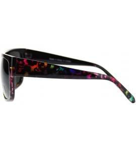 Square Unisex Square Flat Top Sunglasses Bold Macho Fashion Shades - Rainbow Leo - C511OY907KX $17.98