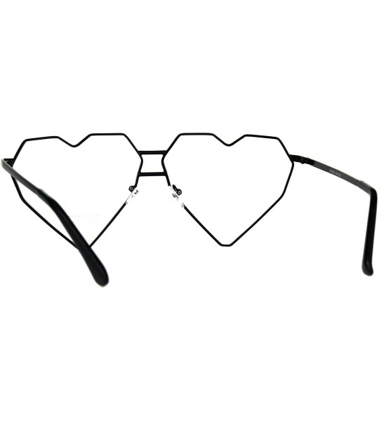 Oversized Womens Clear Lens Fashion Glasses Oversized Angled Heart Shape Eyeglasses - Black - CU180TOWQ04 $19.83