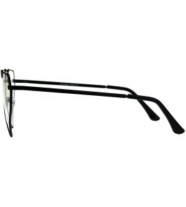 Oversized Womens Clear Lens Fashion Glasses Oversized Angled Heart Shape Eyeglasses - Black - CU180TOWQ04 $19.83