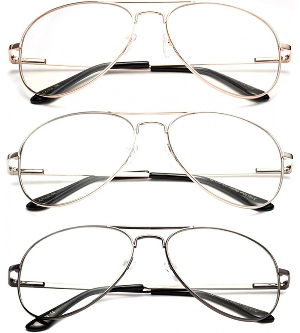 Aviator Clear Aviator Fun Costume Eye Glasses Classic Vintage Fun Props Clear Lenses Frames - CE185QGK8Z7 $29.18