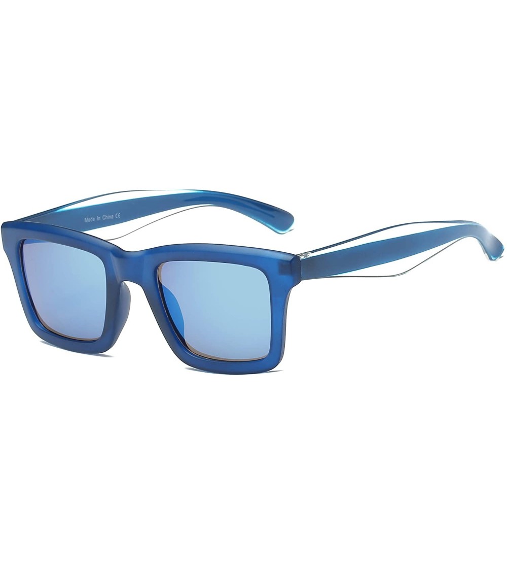 Square Women Retro Square UV Protection Fashion Sunglasses - Blue - C518IS38EM3 $19.14