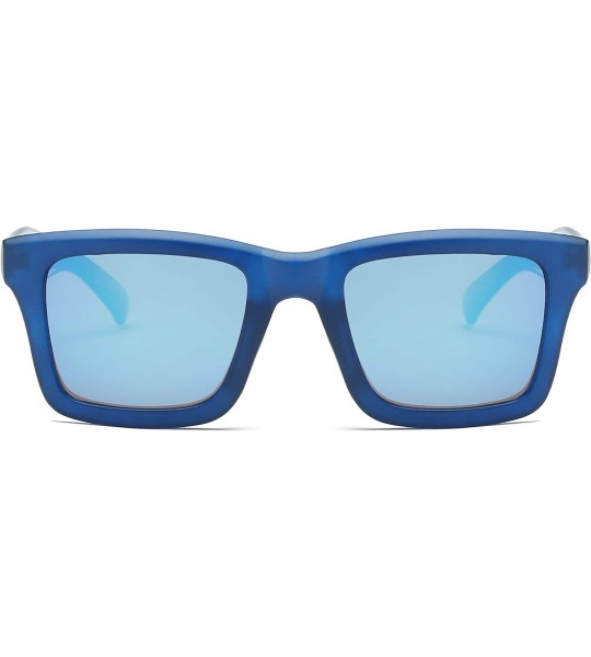 Square Women Retro Square UV Protection Fashion Sunglasses - Blue - C518IS38EM3 $19.14