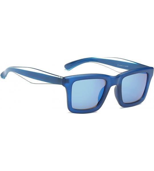 Square Women Retro Square UV Protection Fashion Sunglasses - Blue - C518IS38EM3 $19.14