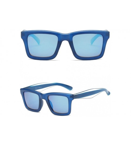 Square Women Retro Square UV Protection Fashion Sunglasses - Blue - C518IS38EM3 $19.14