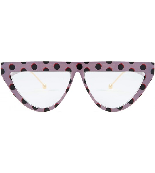 Goggle Vintage Small Cat Eye Elegant Polka Dot Sunglasses for Women - Clear - CA18TI5C4NK $20.54