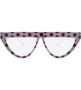 Goggle Vintage Small Cat Eye Elegant Polka Dot Sunglasses for Women - Clear - CA18TI5C4NK $20.54