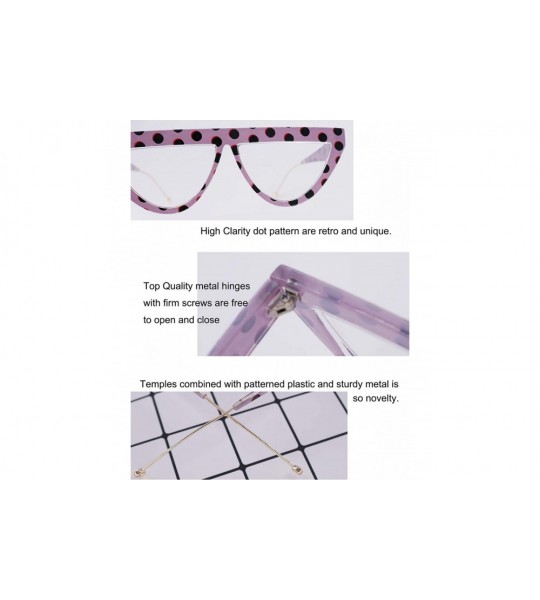 Goggle Vintage Small Cat Eye Elegant Polka Dot Sunglasses for Women - Clear - CA18TI5C4NK $20.54