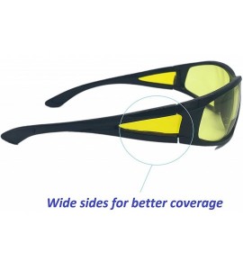 Wrap Bifocal Sports Wrap Around Yellow Lens Night Vision Driving 100% UVA UVB for Men or Women - Black - CM18ZWNK6XX $24.43