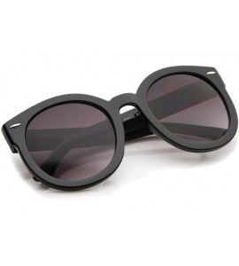 Round Women's Retro Oversize Horn Rimmed P3 Round Sunglasses 52mm - Black / Lavender - C512N2ZY7VJ $19.48